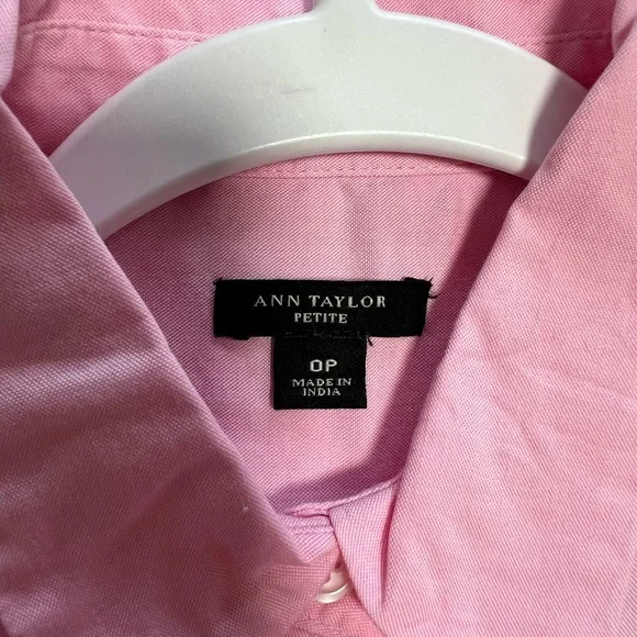 Ann Taylor Fit & Flare Powder Pink Shirtdress - Picture 6 of 11